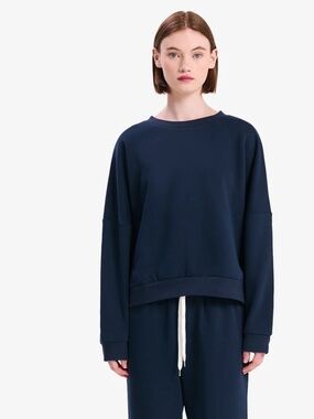 Nude Lucy Classic Carter Oversized Cotton Blend Sweatshirt in Midnight